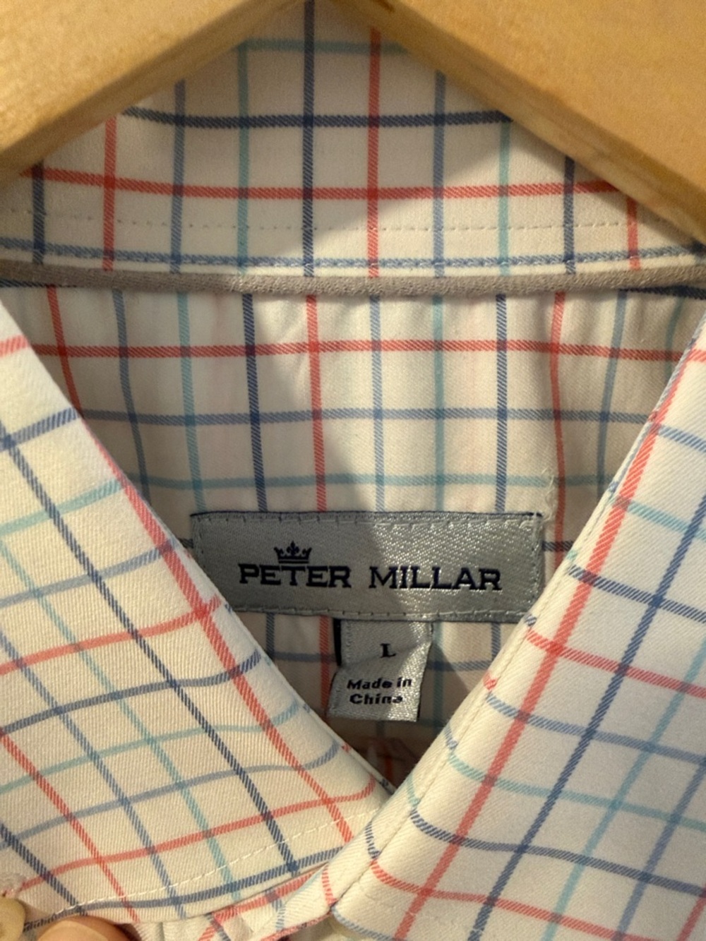 Peter Millar Men’s White Multi-Check Button-Down Shirt - Picture 3 of 3